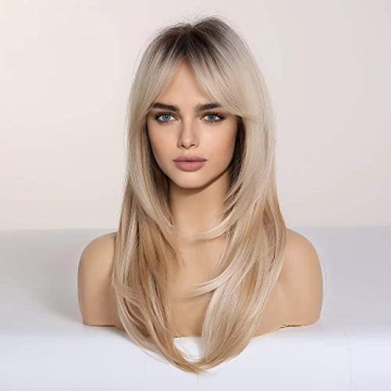 Stylish HAIRCUBE Long Curly Blonde Hair Wigs for Women