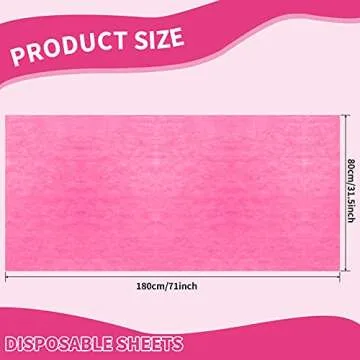 100 Pieces Disposable Bed Sheets Non-woven Spa Fabric Sheets Waterproof Massage Table Sheets Oil Proof Bed Cover for Travel Spa Tatto Hotel Salon, 31.5 x 71 Inch (Pink)