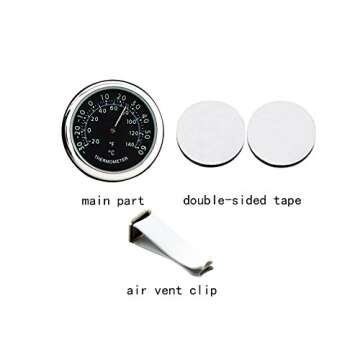 idain Car Dashboard Thermometer - Mini Vehicle Thermometer Decoration Air Vent Cilp