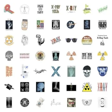 BulbaCraft 100Pcs Rad Tech Stickers - Waterproof Vinyl Decals