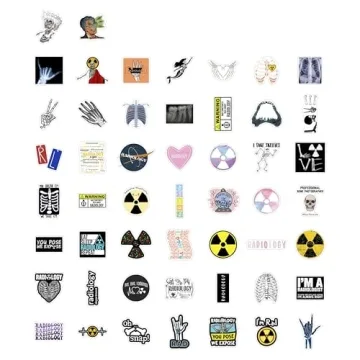 BulbaCraft 100Pcs Rad Tech Stickers - Waterproof Vinyl Decals