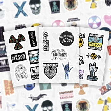 BulbaCraft 100Pcs Rad Tech Stickers - Waterproof Vinyl Decals