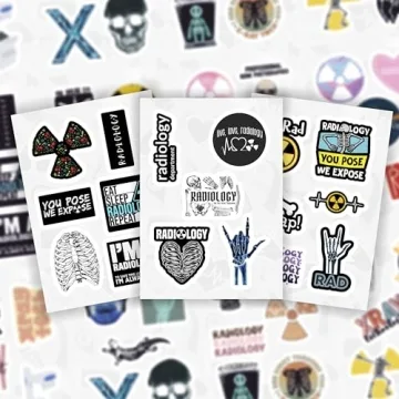 BulbaCraft 100Pcs Rad Tech Stickers - Waterproof Vinyl Decals