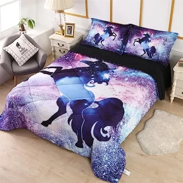 Wowelife Unicorn Comforter Set Colorful Bedding for Kids