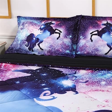 Wowelife Unicorn Comforter Set Colorful Bedding for Kids
