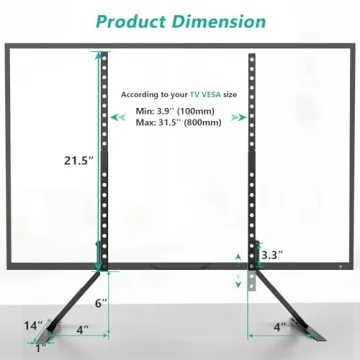 WALI Universal TV Stand for 22-65 Inch TVs - Black