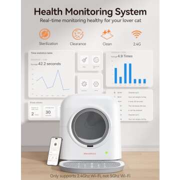 MeoWant Self Cleaning Cat Litter Box, Fully Enclosed Automatic Litter Box for Multi Cats, Ultra-Safe/APP Control/Odor Removal Smart Cat Litter Box with Mat & Liner