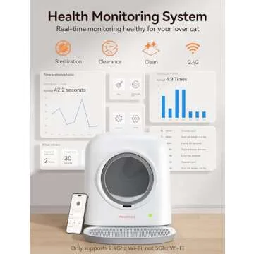 MeoWant Self Cleaning Cat Litter Box, Fully Enclosed Automatic Litter Box for Multi Cats, Ultra-Safe/APP Control/Odor Removal Smart Cat Litter Box with Mat & Liner