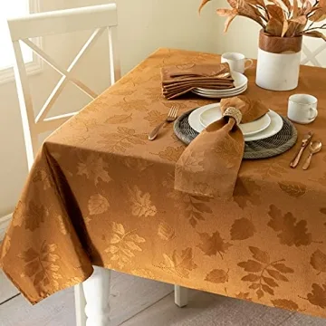 Harvest Legacy Amber-Bronze Table Cloth for Thanksgiving