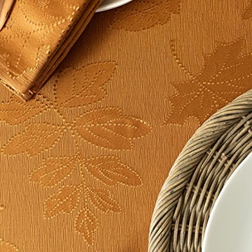 Harvest Legacy Amber-Bronze Table Cloth for Thanksgiving