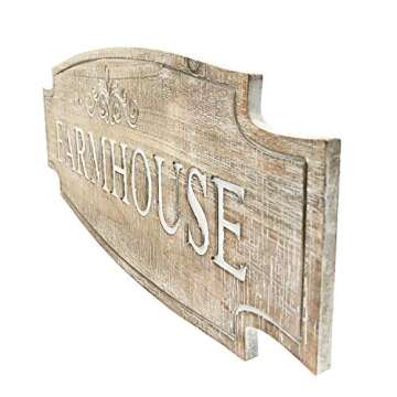 DeliDecor Large Farmhouse Sign - Rustic Carved Wood Wall Decor, Vintage Style