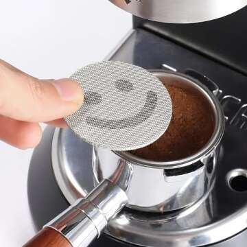 Generic Happy Puck Espresso Puck Screens (3 Pack) | Stainless Steel Mesh | For All Portafilter Sizes 58.5MM, 53.5MM, 51MM | Coffee Filter Screen (53.5mm)