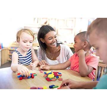 hand2mind Wood Pattern Blocks for Kids, Shapes for Kindergarten, Montessori Toys, Geometric Shapes, Symmetry, Shape Recognition, Pattern Blocks for Classroom (Set of 250)