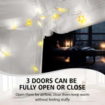 RIYDH Bed Tent Bed Canopy Queen Size for Adult and Kids - Portable Sleeping Tents Indoor Dream Tents 80% Blackout with String Light 3 Doors Breathable Privacy Space Tents…