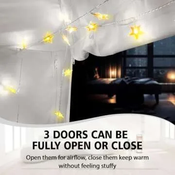 RIYDH Bed Tent Bed Canopy Queen Size for Adult and Kids - Portable Sleeping Tents Indoor Dream Tents 80% Blackout with String Light 3 Doors Breathable Privacy Space Tents…