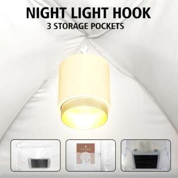 RIYDH Bed Tent Bed Canopy Queen Size for Adult and Kids - Portable Sleeping Tents Indoor Dream Tents 80% Blackout with String Light 3 Doors Breathable Privacy Space Tents…