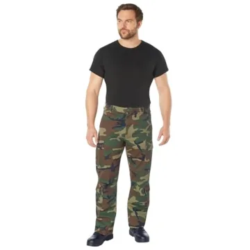 Vintage Military Paratrooper Cargo Pants In Woodland Camo
