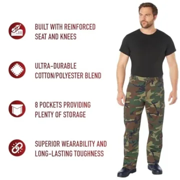 Vintage Military Paratrooper Cargo Pants In Woodland Camo