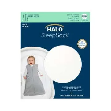 HALO Sleepsack Micro-Fleece Wearable Blanket, TOG 0.5, Cream, Small