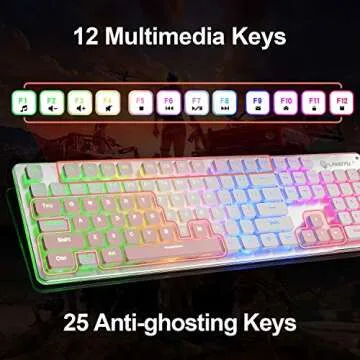 LANGTU Membrane Gaming Keyboard with Rainbow Backlight