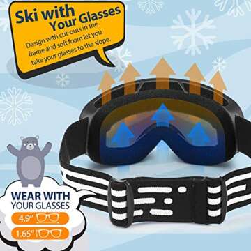 LOEO Kids Ski Goggle - Safe & Stylish for Ages 5-14