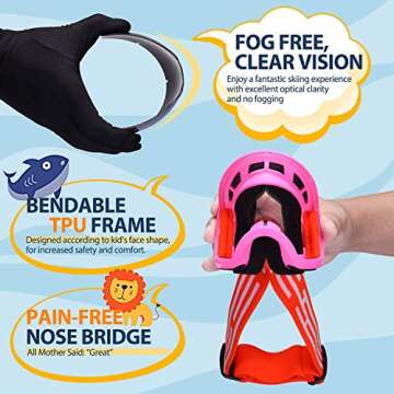 LOEO Kids Ski Goggle - Safe & Stylish for Ages 5-14