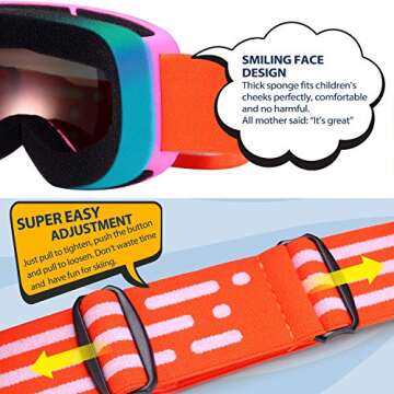 LOEO Kids Ski Goggle - Safe & Stylish for Ages 5-14