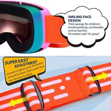 LOEO Kids Ski Goggle - Safe & Stylish for Ages 5-14