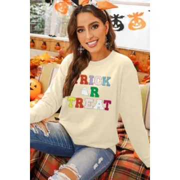 TAOHONG Halloween Ghost Sweatshirt for Women Cozy Style