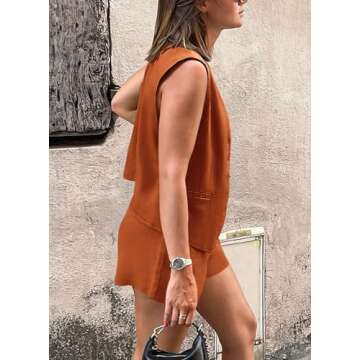 PRETTYGARDEN Women's Stylish 2 Piece Summer Outfit with Sleeveless Vest and Shorts