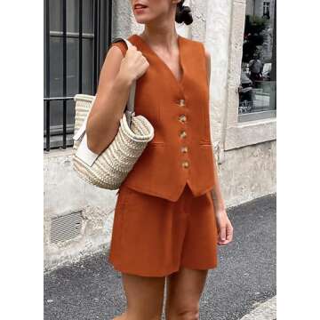 PRETTYGARDEN Women's Summer 2 Piece Outfit Sleeveless Set