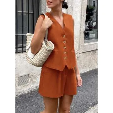 PRETTYGARDEN Women's Summer 2 Piece Outfit Sleeveless Set