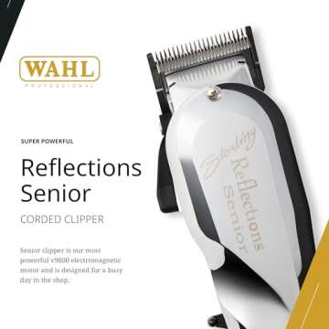 Wahl Professional Reflections Senior Cordless Clipper V9000 Motor Adjustable Taper Lever Metal Housi...
