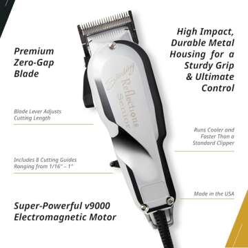 Wahl Professional Reflections Senior Cordless Clipper V9000 Motor Adjustable Taper Lever Metal Housing