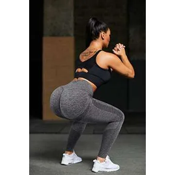 OMKAGI Women Scrunch Butt Lifting Leggings Seamless High Waisted Workout Yoga Pants(M,590-Gray)