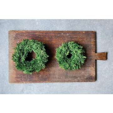 Creative Co-Op Artificial Cedar Wreath, 10", Green