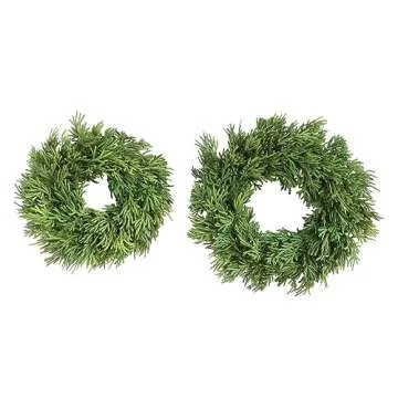 Creative Co-Op Artificial Cedar Wreath, 10", Green