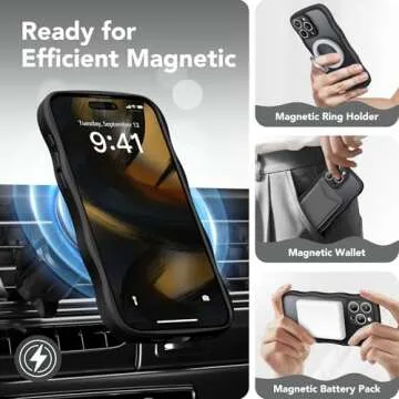 CAPRARO Cute iPhone 15 Pro Max Case - Shockproof Magnetic Design