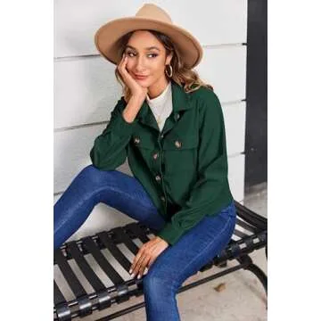 Stylish Zeagoo Cropped Corduroy Shacket for Women