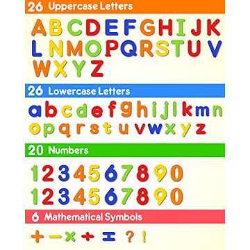 Coogam EVA Magnetic Letters Numbers 78 Pcs Alphabet ABC 123 Fridge Magnets Colorful Educational Toy ...