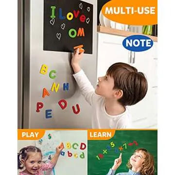Coogam EVA Magnetic Letters Numbers 78 Pcs Alphabet ABC 123 Fridge Magnets Colorful Educational Toy Set, Preschool Learning Spelling Counting Uppercase Lowercase Math for 3 4 5 Years Kid