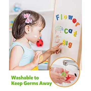 Coogam EVA Magnetic Letters Numbers 78 Pcs Alphabet ABC 123 Fridge Magnets Colorful Educational Toy Set, Preschool Learning Spelling Counting Uppercase Lowercase Math for 3 4 5 Years Kid