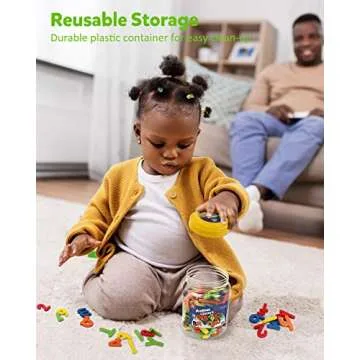 Coogam EVA Magnetic Letters Numbers 78 Pcs Alphabet ABC 123 Fridge Magnets Colorful Educational Toy Set, Preschool Learning Spelling Counting Uppercase Lowercase Math for 3 4 5 Years Kid