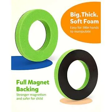 Coogam EVA Magnetic Letters Numbers 78 Pcs Alphabet ABC 123 Fridge Magnets Colorful Educational Toy Set, Preschool Learning Spelling Counting Uppercase Lowercase Math for 3 4 5 Years Kid