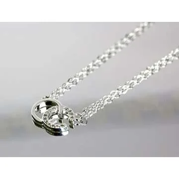 Bodytrend Double C Silver Pendant - Necklace - Silver Rose Gold Plating - Brilliant Cut Simulated Diamond Zirconia