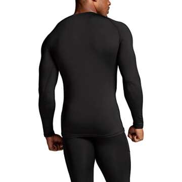 ATHLIO Men's Thermal Long Sleeve Compression Shirts, Winter Gear Sports Base Layer Top, Athletic Running T-Shirt, Active Top 3pack Black/Black/Black, Small