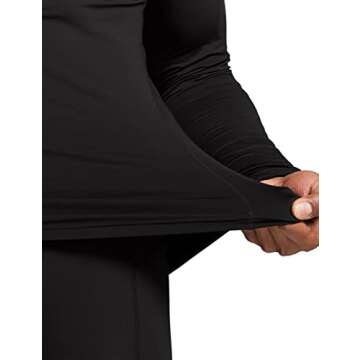 ATHLIO Men's Thermal Long Sleeve Compression Shirts, Winter Gear Sports Base Layer Top, Athletic Running T-Shirt, Active Top 3pack Black/Black/Black, Small
