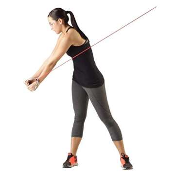 THERABAND Resistance Tubes, Professional Latex Elastic Tubing, Upper & Lower Body, Core Exercise, Physical Therapy, Lower Pilates, At-Home Workouts, & Rehab, 5 Foot, Yellow, Red, & Green, Beginner Set