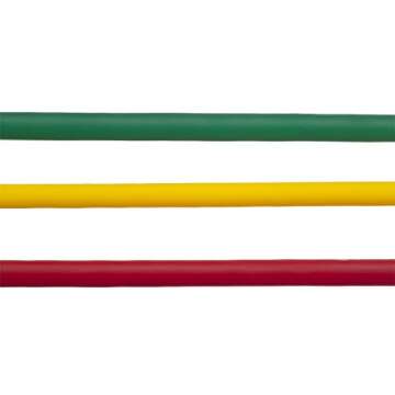 THERABAND Resistance Tubes, Professional Latex Elastic Tubing, Upper & Lower Body, Core Exercise, Physical Therapy, Lower Pilates, At-Home Workouts, & Rehab, 5 Foot, Yellow, Red, & Green, Beginner Set