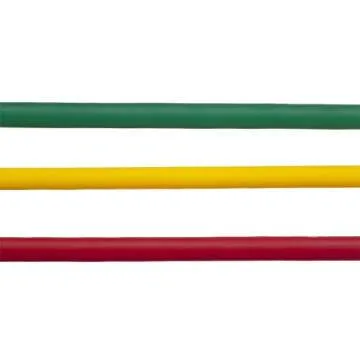 THERABAND Resistance Tubes, Professional Latex Elastic Tubing, Upper & Lower Body, Core Exercise, Physical Therapy, Lower Pilates, At-Home Workouts, & Rehab, 5 Foot, Yellow, Red, & Green, Beginner Set